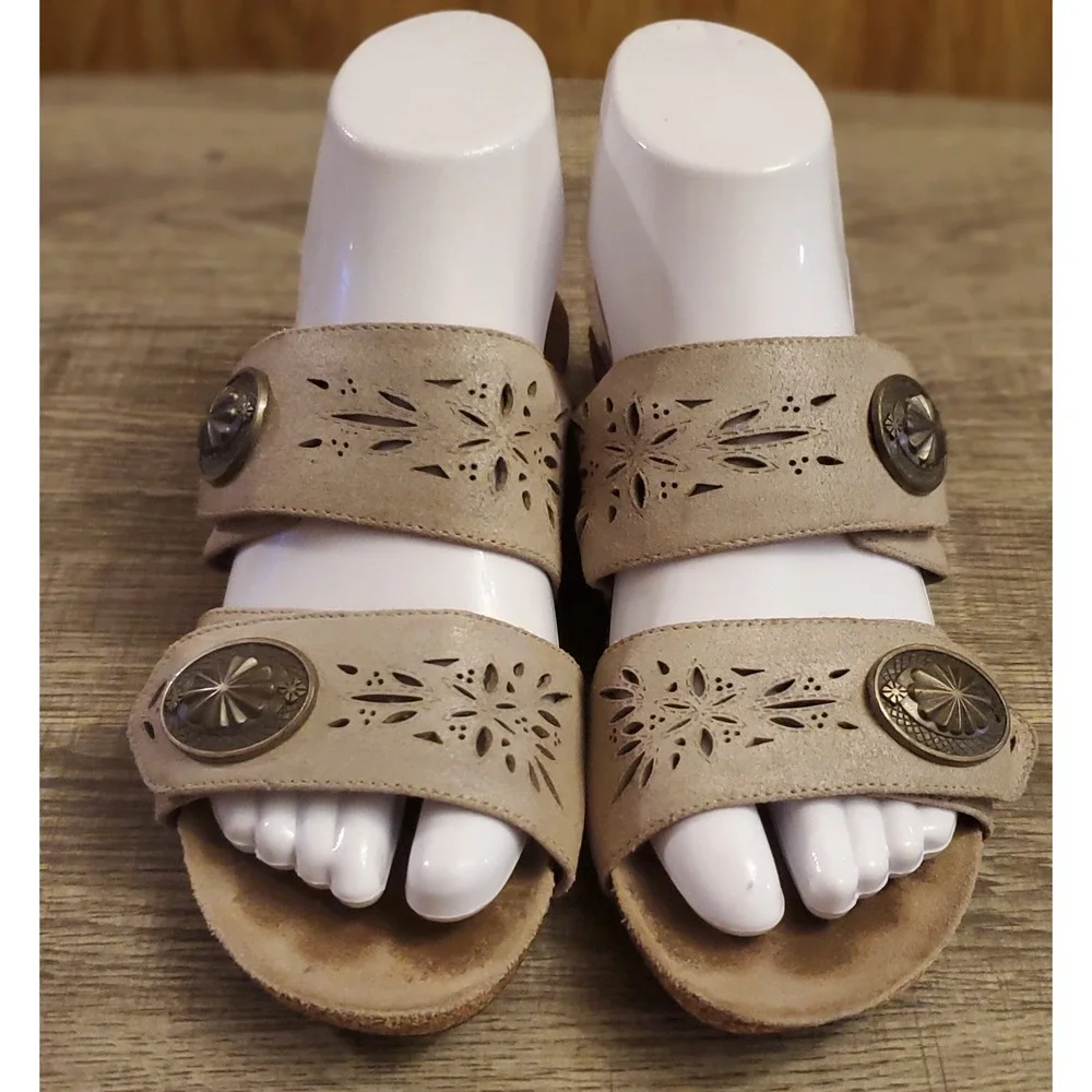 Abeo Bio System‎ Poppy Leather Sandals Women's Size 6 Tan